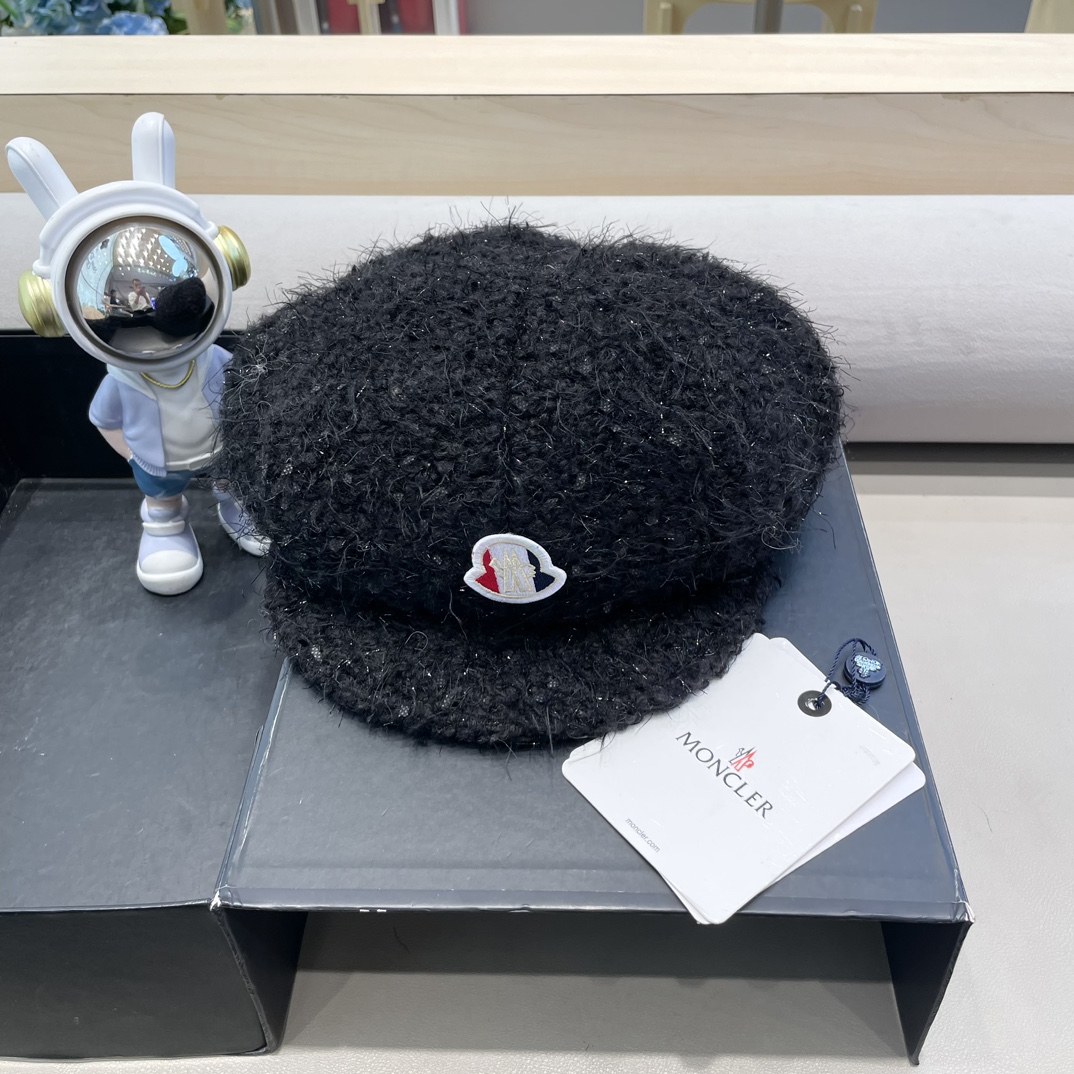 moncler贝雷帽女秋冬2024新款韩系气质羊毛画家蓓蕾帽显脸小八角帽