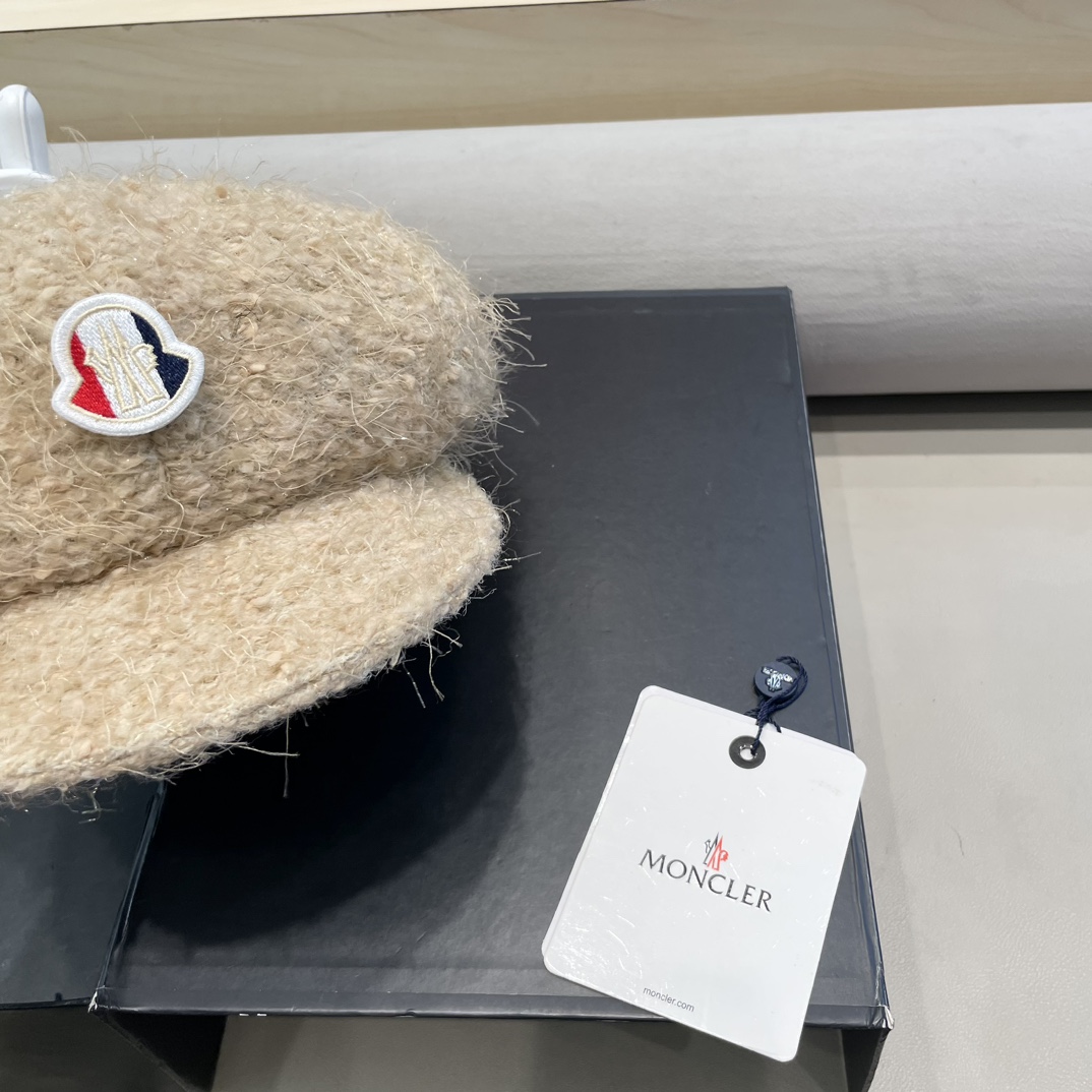 moncler贝雷帽女秋冬2024新款韩系气质羊毛画家蓓蕾帽显脸小八角帽
