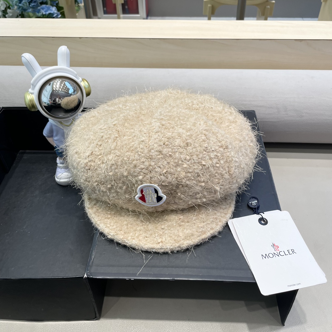 moncler贝雷帽女秋冬2024新款韩系气质羊毛画家蓓蕾帽显脸小八角帽
