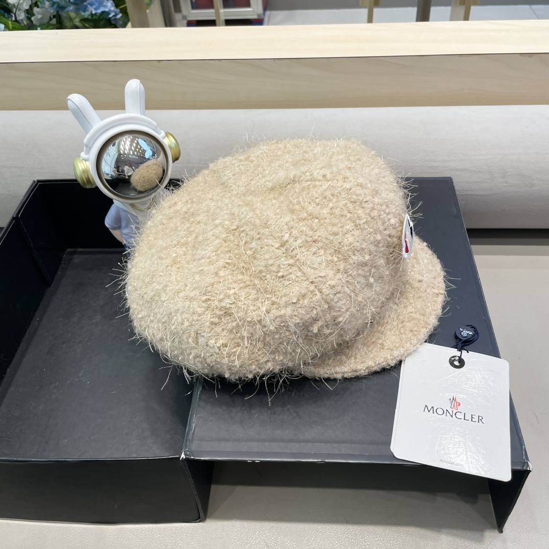 moncler贝雷帽女秋冬2024新款韩系气质羊毛画家蓓蕾帽显脸小八角帽