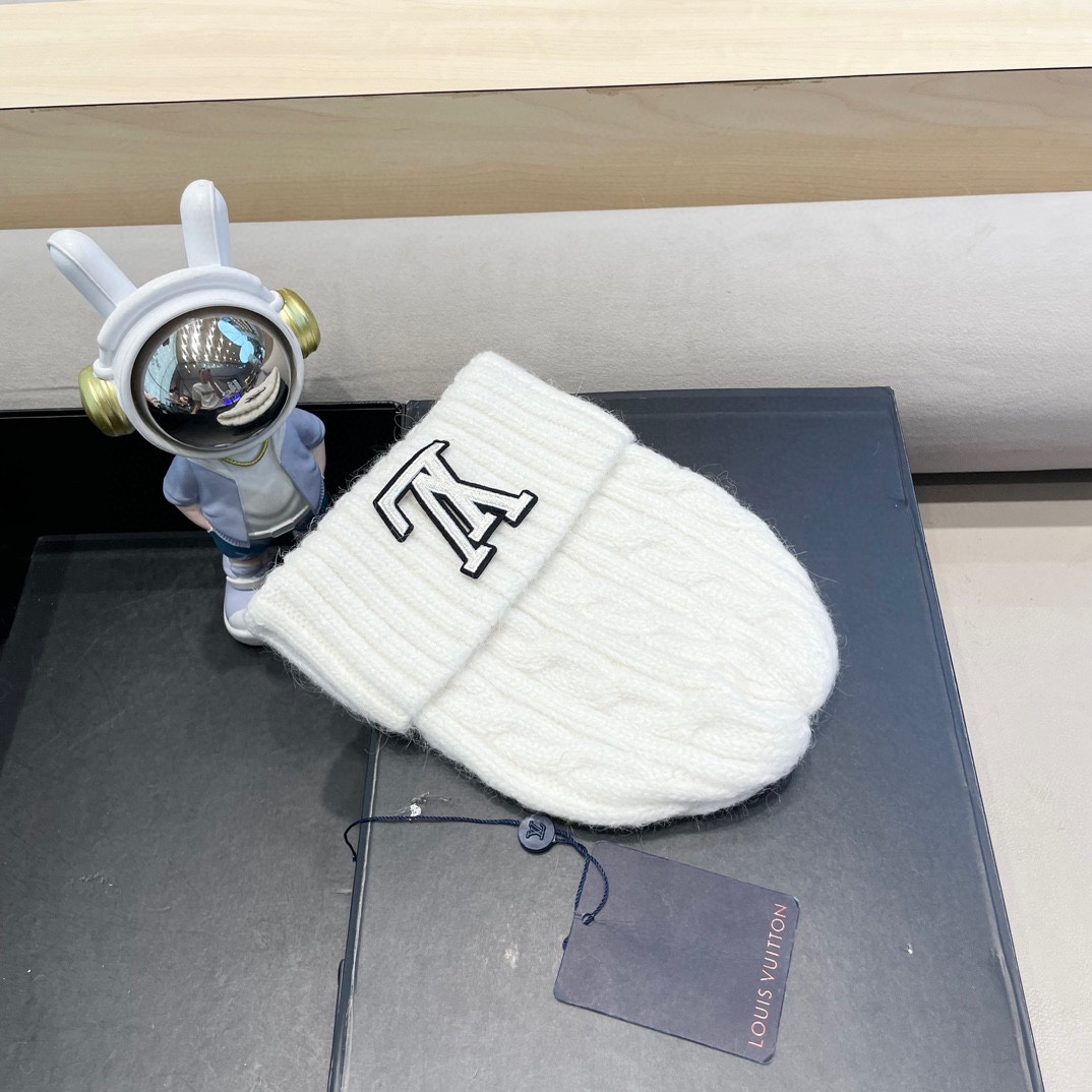 lv路易威登秋冬韩版百搭兔毛针织帽保暖小头围麻花日系休闲纯色复古毛线帽潮