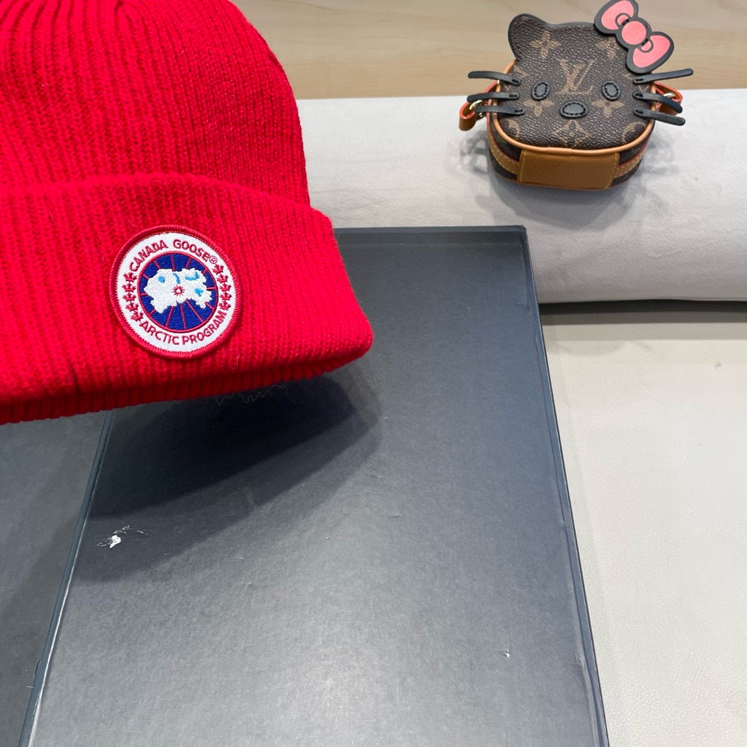 加拿大鹅秋冬新品北欧风格高弹力针织毛线帽薄款滑雪冷帽情侣款