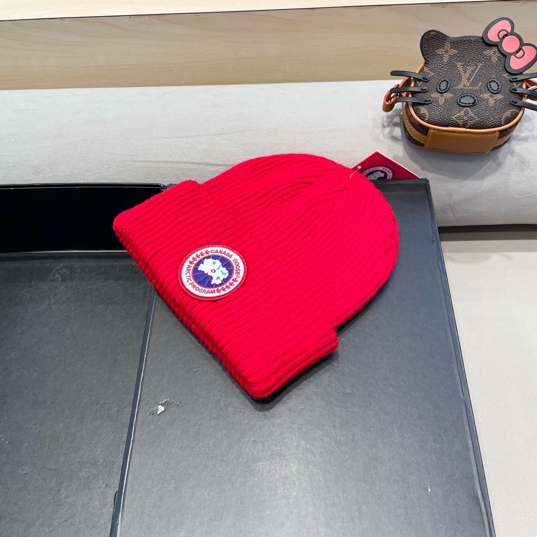 加拿大鹅秋冬新品北欧风格高弹力针织毛线帽薄款滑雪冷帽情侣款