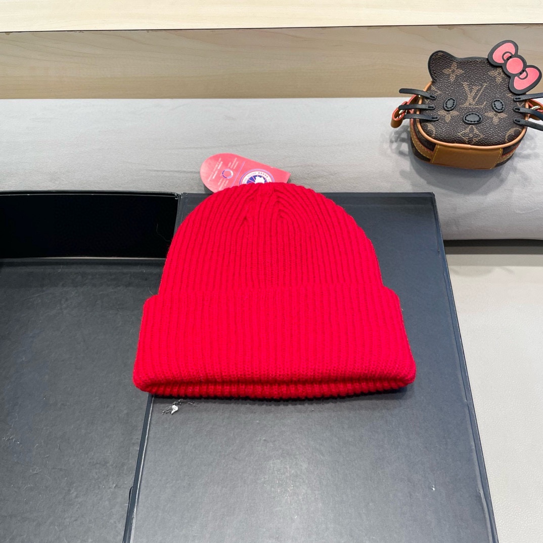 加拿大鹅秋冬新品北欧风格高弹力针织毛线帽薄款滑雪冷帽情侣款