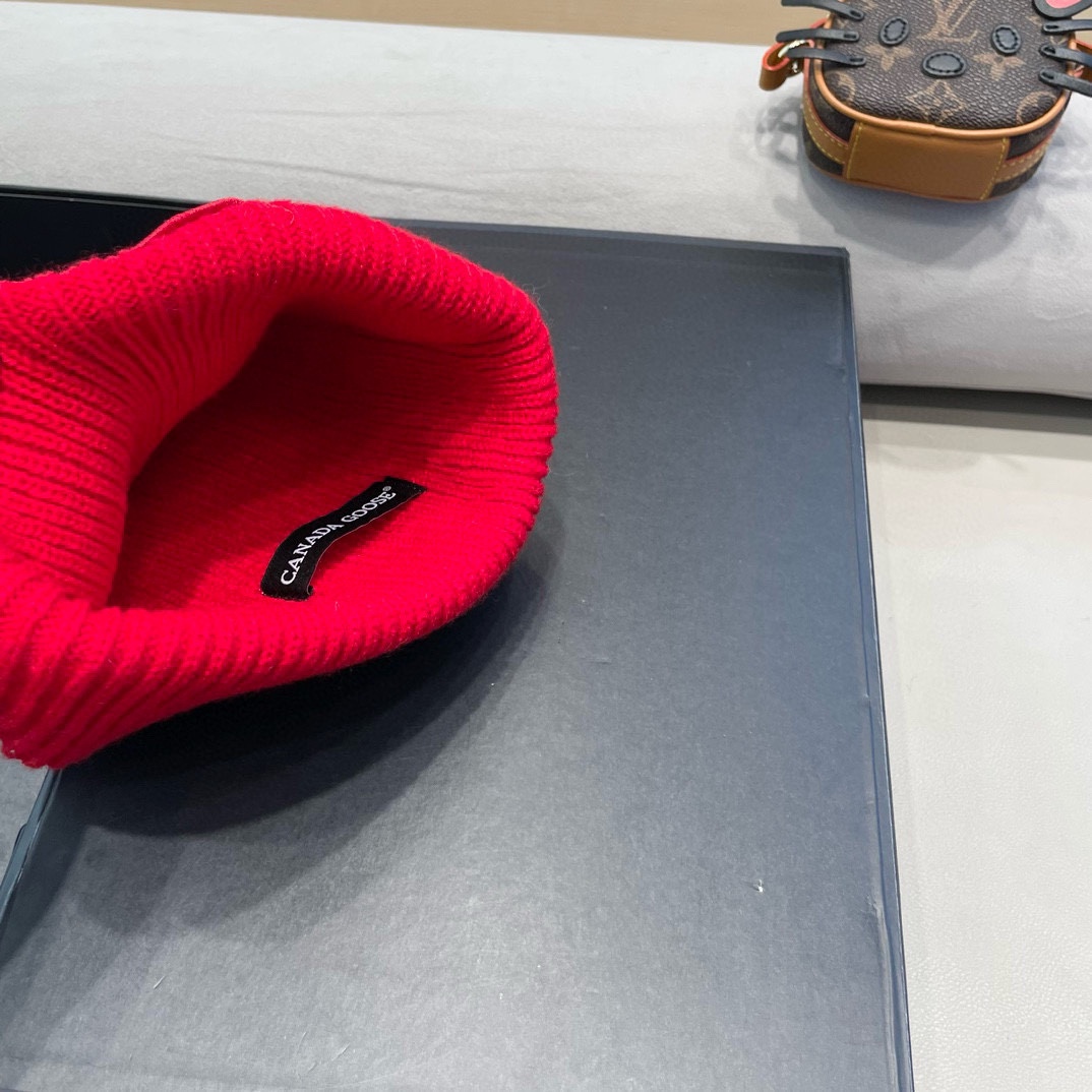 加拿大鹅秋冬新品北欧风格高弹力针织毛线帽薄款滑雪冷帽情侣款