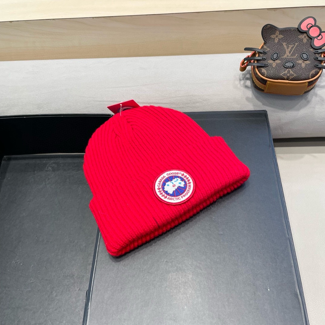 加拿大鹅秋冬新品北欧风格高弹力针织毛线帽薄款滑雪冷帽情侣款