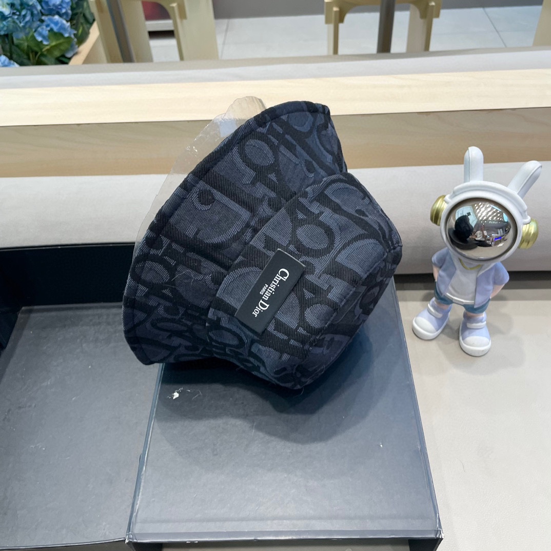 迪奥 Dior字母渔夫帽女夏季新款高级印花盆帽防晒遮阳帽百搭休闲棒球帽