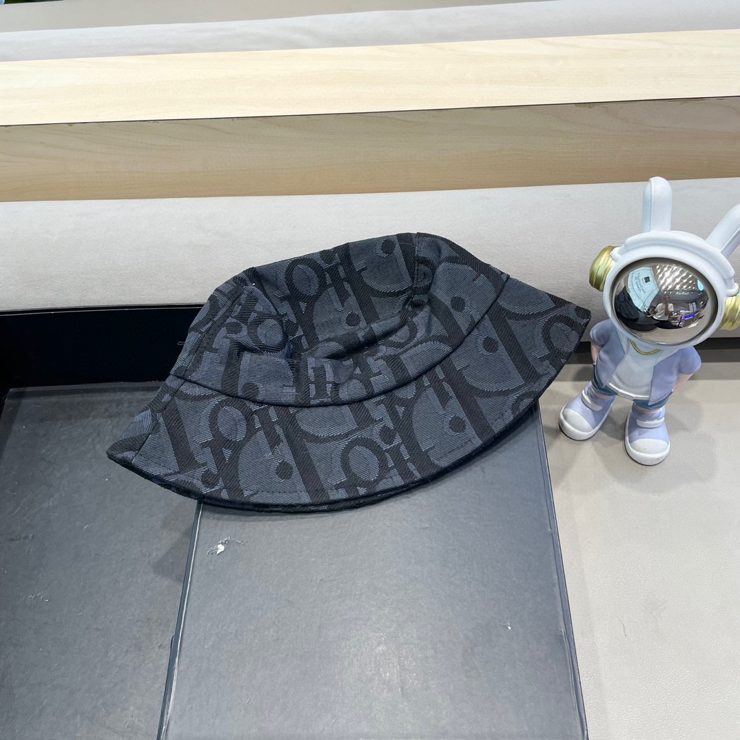 迪奥 Dior字母渔夫帽女夏季新款高级印花盆帽防晒遮阳帽百搭休闲棒球帽