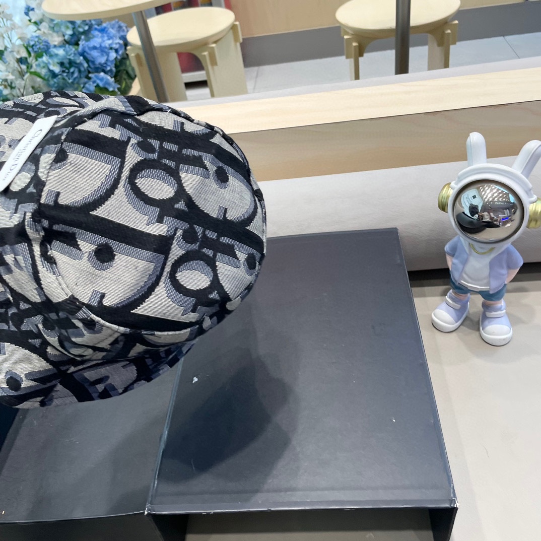 迪奥 Dior字母渔夫帽女夏季新款高级印花盆帽防晒遮阳帽百搭休闲棒球帽