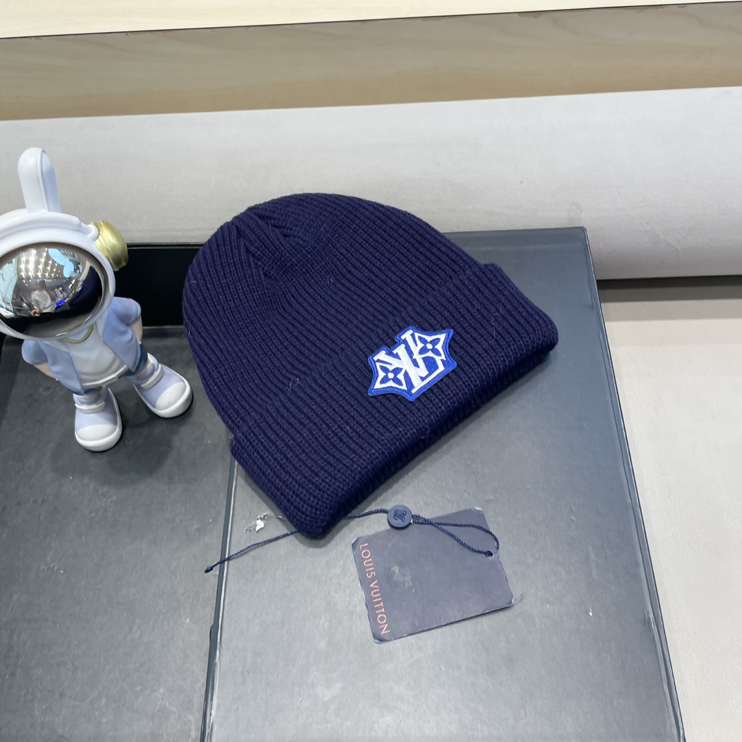 lv路易威登纯色基础款针织帽男韩版休闲百搭学生情侣冷帽女秋冬保暖毛线帽子