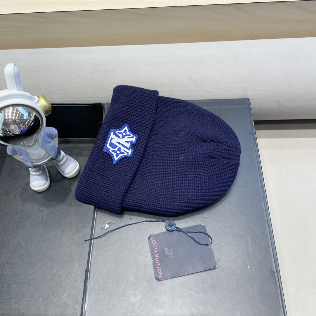 lv路易威登纯色基础款针织帽男韩版休闲百搭学生情侣冷帽女秋冬保暖毛线帽子