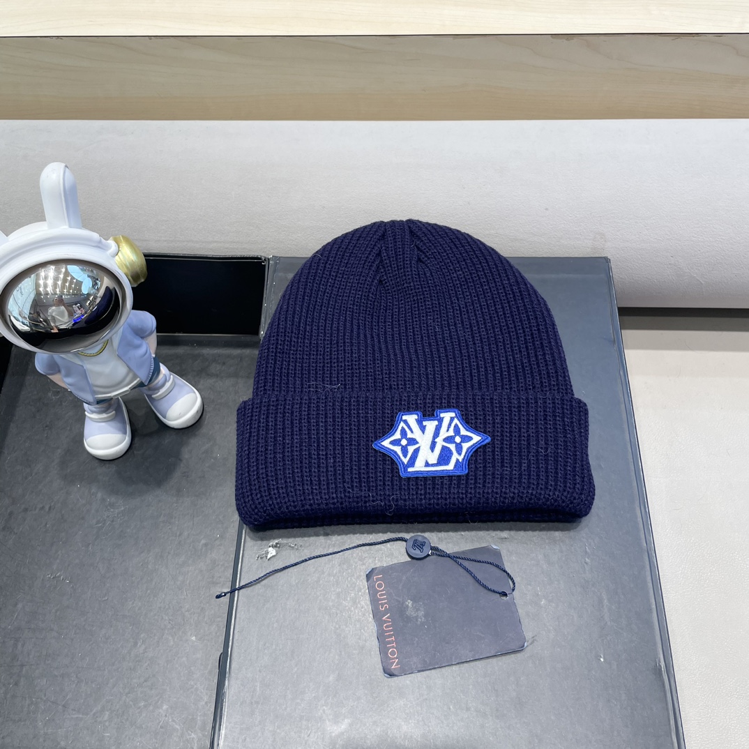 lv路易威登纯色基础款针织帽男韩版休闲百搭学生情侣冷帽女秋冬保暖毛线帽子