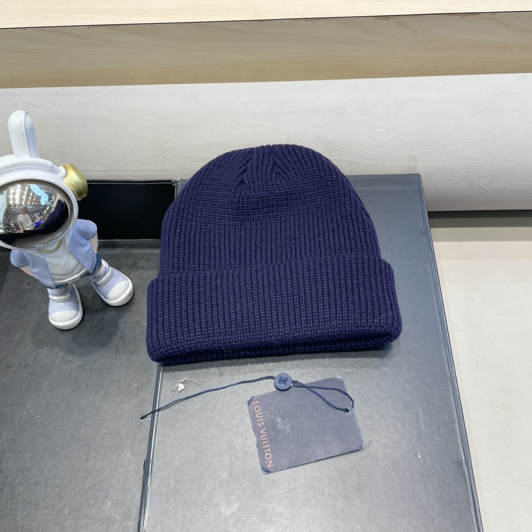 lv路易威登纯色基础款针织帽男韩版休闲百搭学生情侣冷帽女秋冬保暖毛线帽子