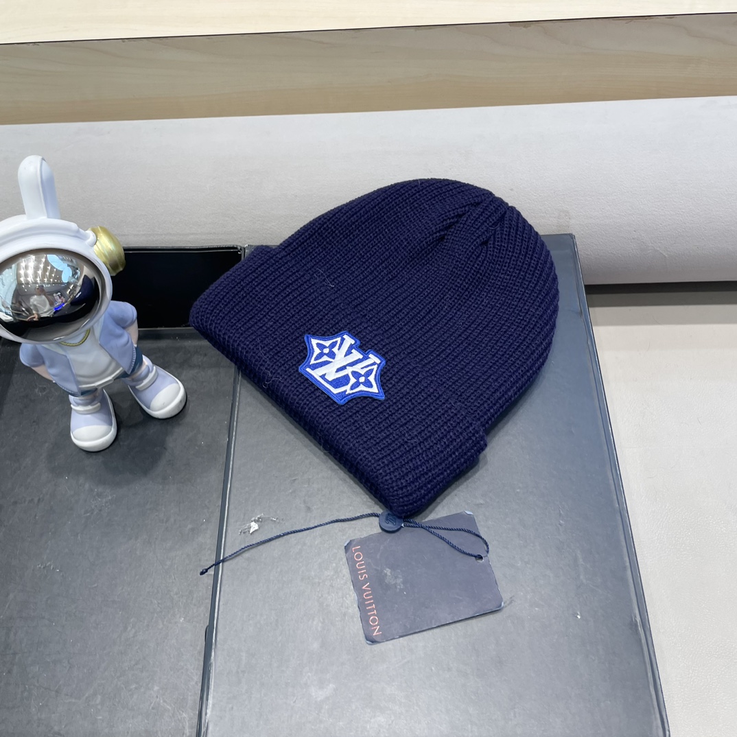lv路易威登纯色基础款针织帽男韩版休闲百搭学生情侣冷帽女秋冬保暖毛线帽子