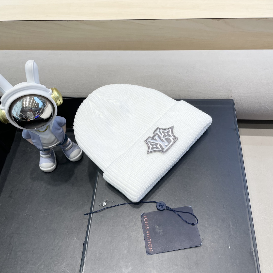 lv路易威登纯色基础款针织帽男韩版休闲百搭学生情侣冷帽女秋冬保暖毛线帽子