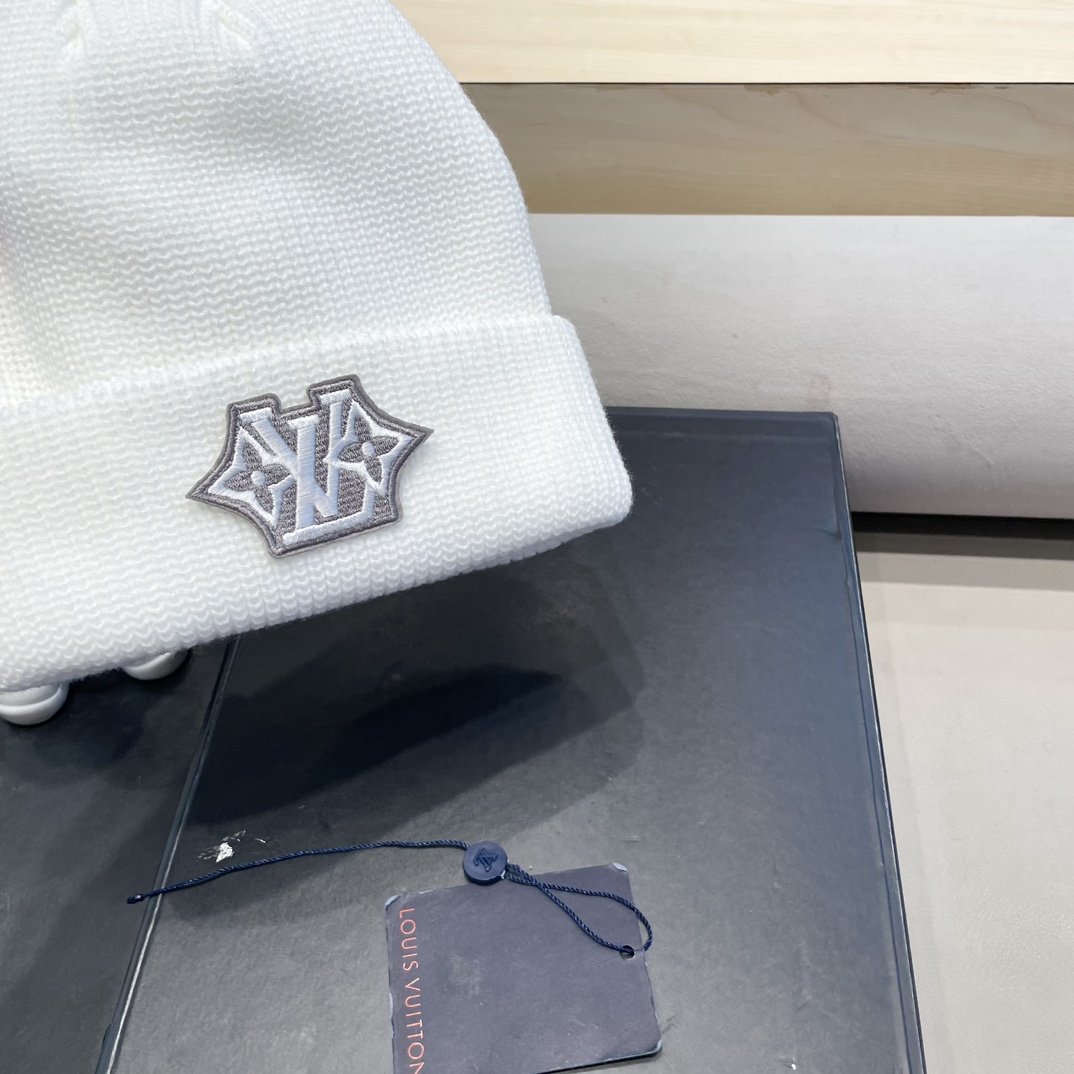 lv路易威登纯色基础款针织帽男韩版休闲百搭学生情侣冷帽女秋冬保暖毛线帽子