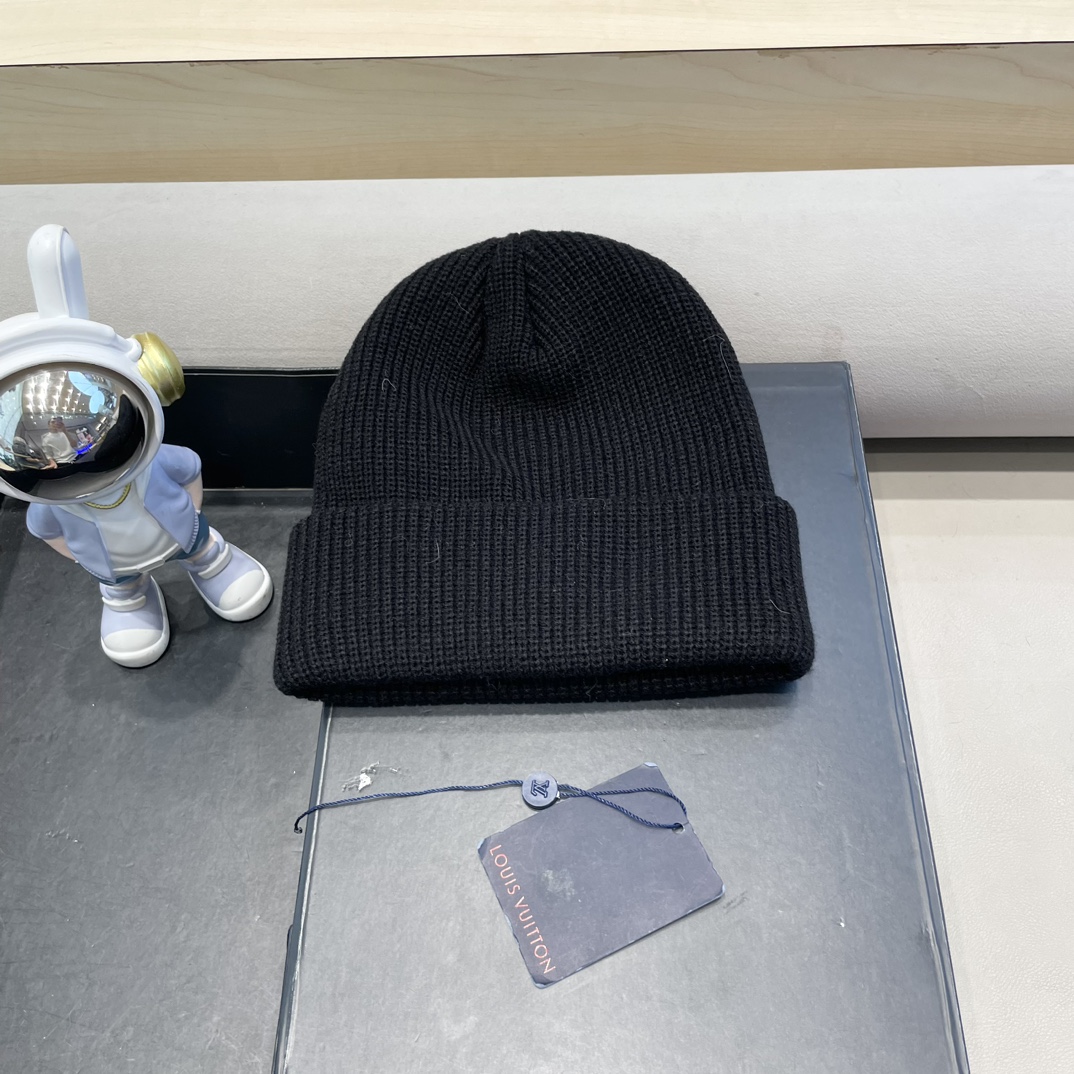lv路易威登纯色基础款针织帽男韩版休闲百搭学生情侣冷帽女秋冬保暖毛线帽子