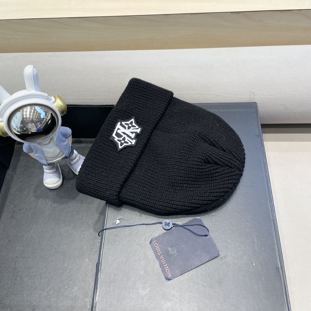 lv路易威登纯色基础款针织帽男韩版休闲百搭学生情侣冷帽女秋冬保暖毛线帽子