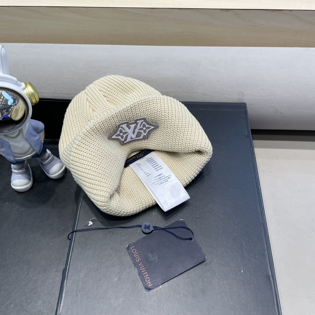 lv路易威登纯色基础款针织帽男韩版休闲百搭学生情侣冷帽女秋冬保暖毛线帽子
