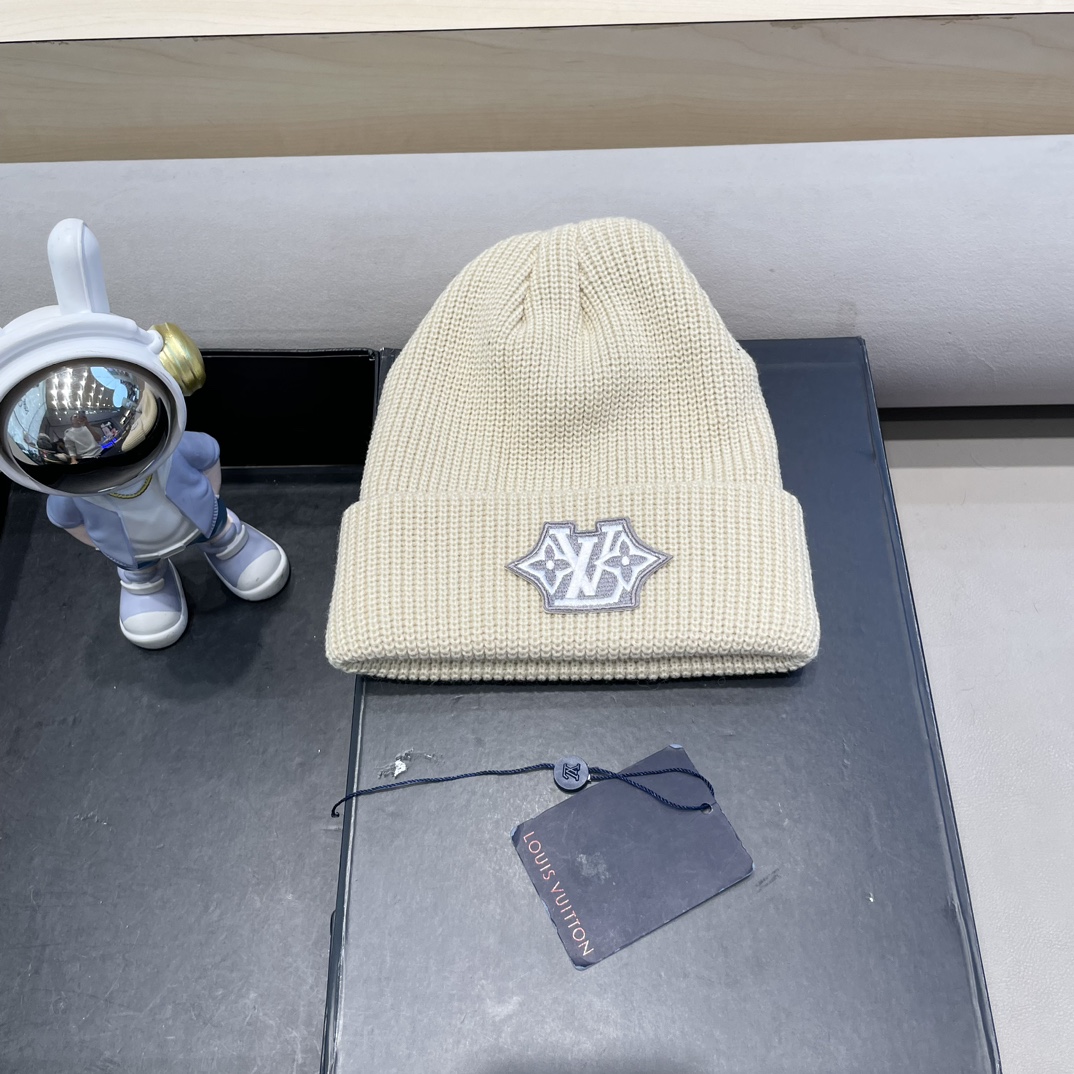 lv路易威登纯色基础款针织帽男韩版休闲百搭学生情侣冷帽女秋冬保暖毛线帽子