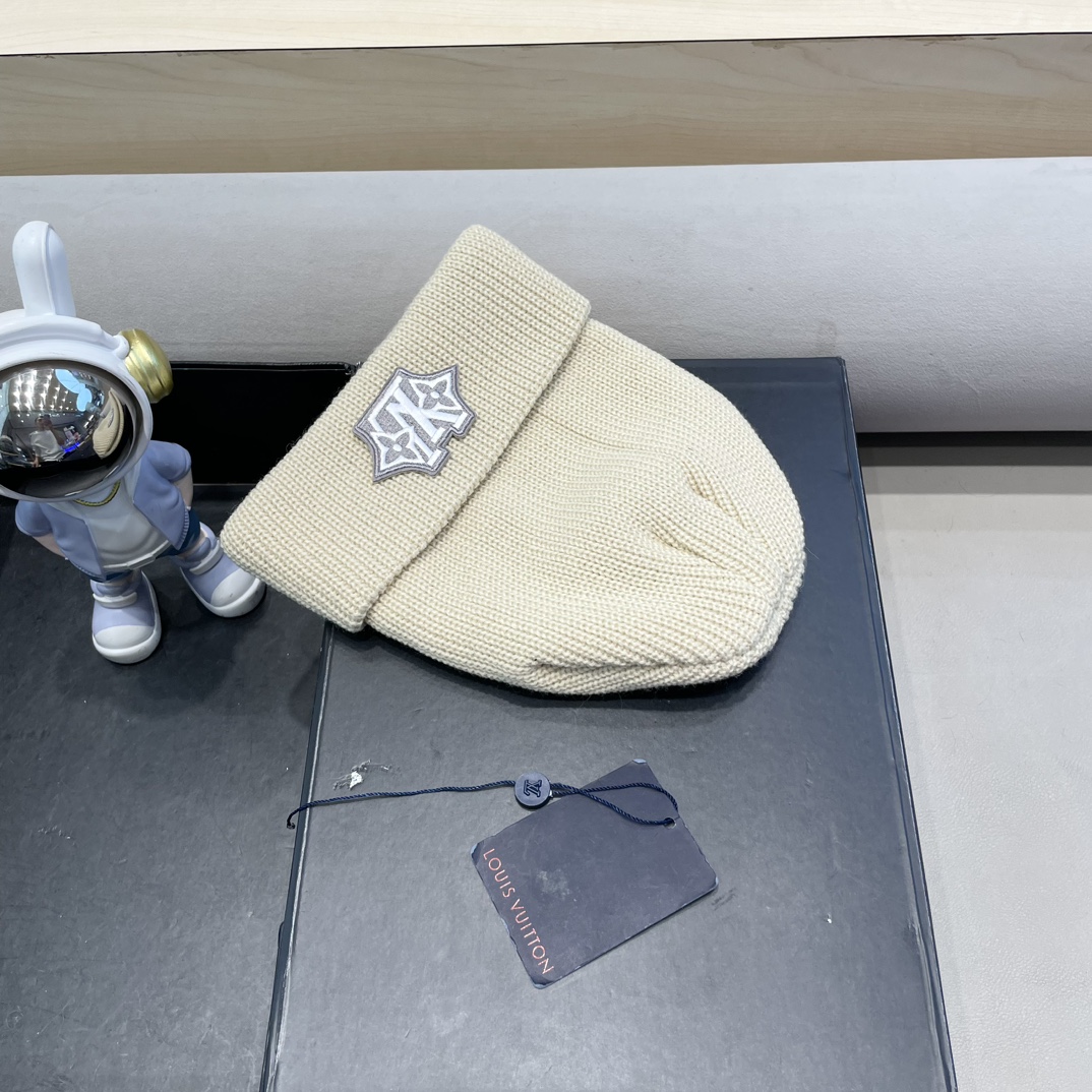 lv路易威登纯色基础款针织帽男韩版休闲百搭学生情侣冷帽女秋冬保暖毛线帽子