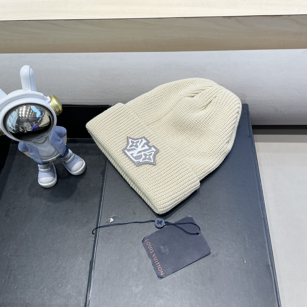 lv路易威登纯色基础款针织帽男韩版休闲百搭学生情侣冷帽女秋冬保暖毛线帽子