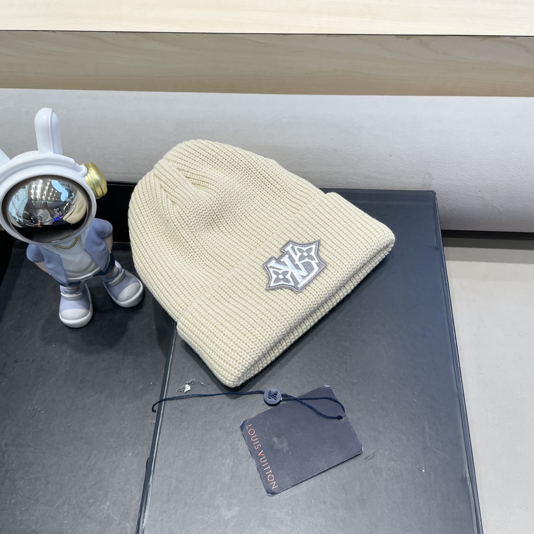 lv路易威登纯色基础款针织帽男韩版休闲百搭学生情侣冷帽女秋冬保暖毛线帽子