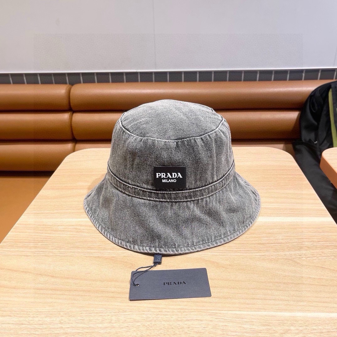 NO:224340,Pr@da Denim Triangle Fisherman's Hat Washing Bowl Color, Showing Same Style, Soft and Comfortable Fabric, versatile casual style, close your eyes!  Hat Straw Hat Fisherman Hat Baseball Hat Knitted Hats, Hats, Prada, espadrilles, hats19860909Pr@da 普拉达牛仔布三角渔夫帽 洗水牛仔色,秀场同款,面料柔软舒适 百搭休闲款,闭眼入！帽子草帽渔夫帽棒球帽针织帽,帽子,prada,espadrilles,hats,hat