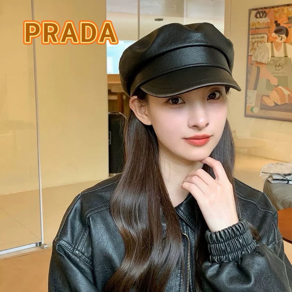 NO:704119,PRADA Prada looks small temperament pu leather cap duck cap for women autumn and winter new retro literary versatile black octagonal beret hat fisherman hat baseball cap knitted hat, hat, prada, prada, espadrilles, hats19860909PRADA普拉达 显脸小气质pu皮帽鸭舌帽子女秋冬新款复古文艺百搭黑色八角贝雷帽帽子渔夫帽棒球帽针织帽,帽子,prada,prada,espadrilles,hats,hat