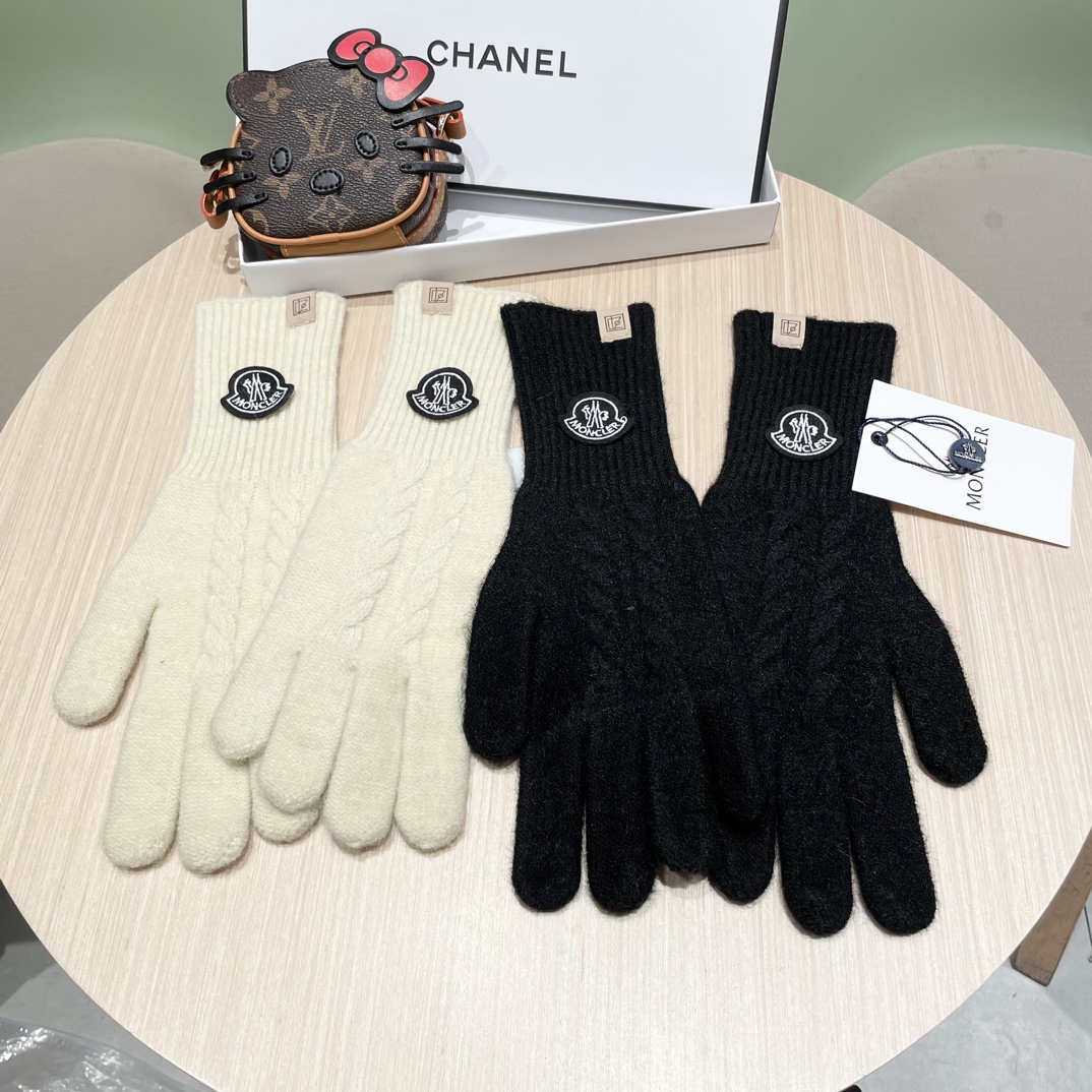 “Moncler Women’s Wool Knitting Gloves: Long Winter Warmth, Touch Screen Compatible”