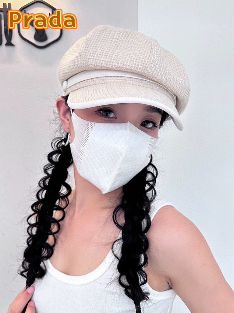 普拉达Prada时尚复古八角帽男女通用显脸小轻薄透气休闲百搭时尚简约四季适用