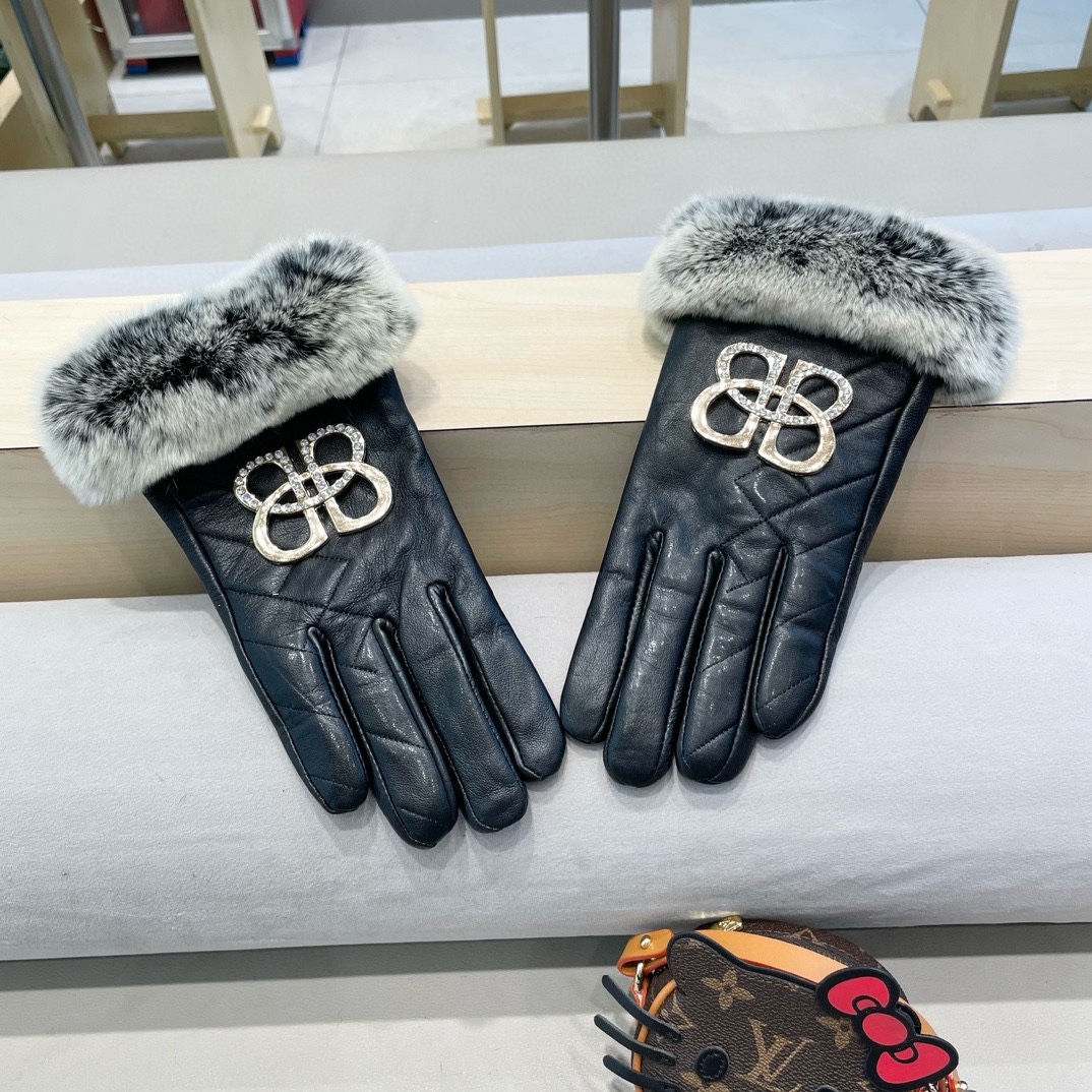 Parisian Rabbit Hair Gloves: 100% Lamb-Skin, Warm, Comfortable, High-Quality - 图片 5