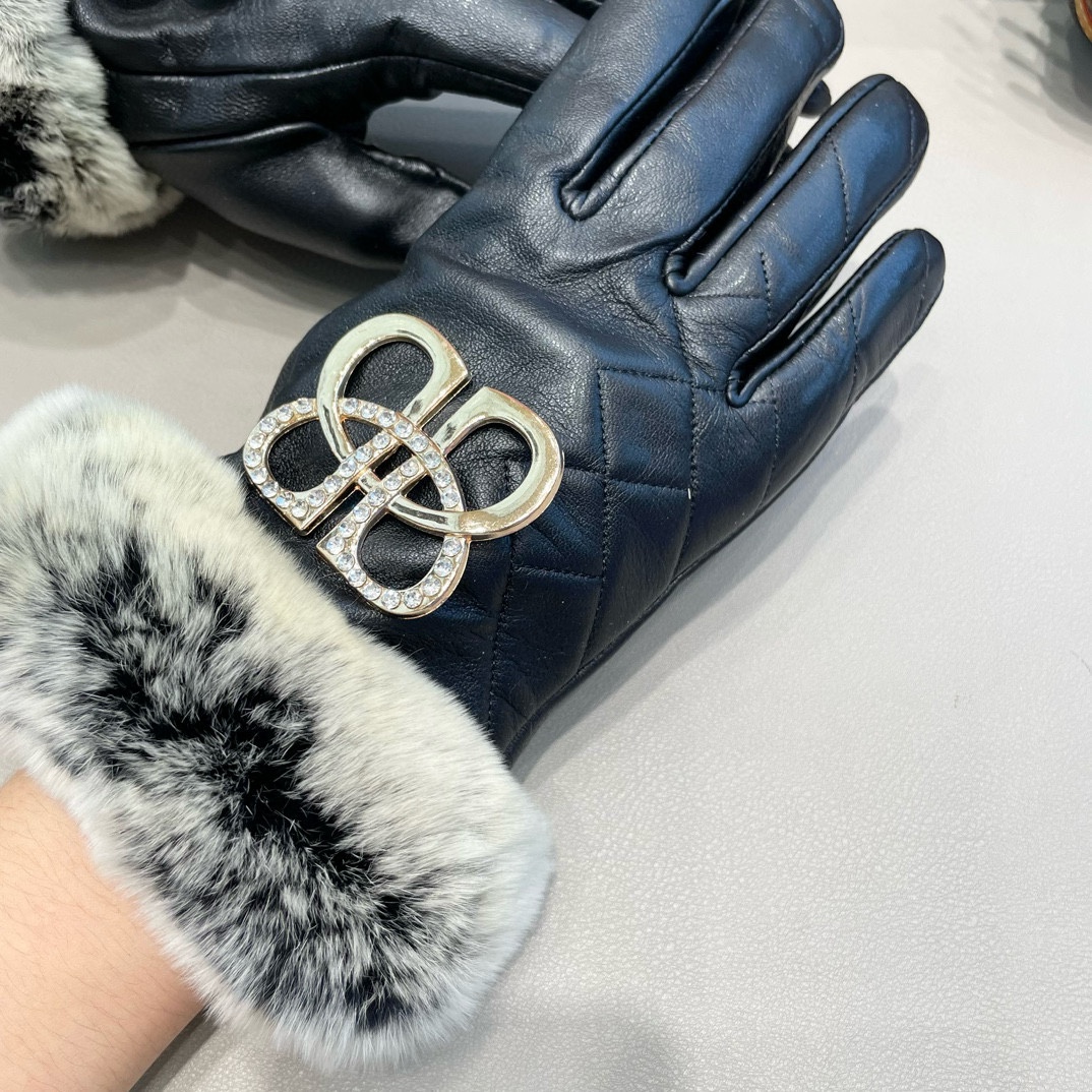 Parisian Rabbit Hair Gloves: 100% Lamb-Skin, Warm, Comfortable, High-Quality - 图片 2