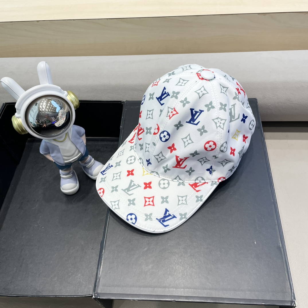  爆款强势回LV(路易威登)新款原单棒球帽，大V丝印，专柜11开模订制，原厂订制面料+头层牛皮，纯棉内里