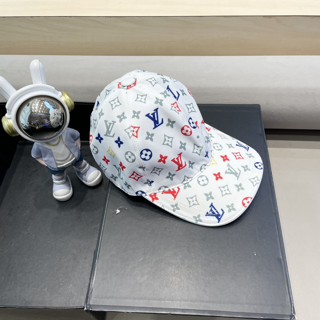  爆款强势回LV(路易威登)新款原单棒球帽，大V丝印，专柜11开模订制，原厂订制面料+头层牛皮，纯棉内里