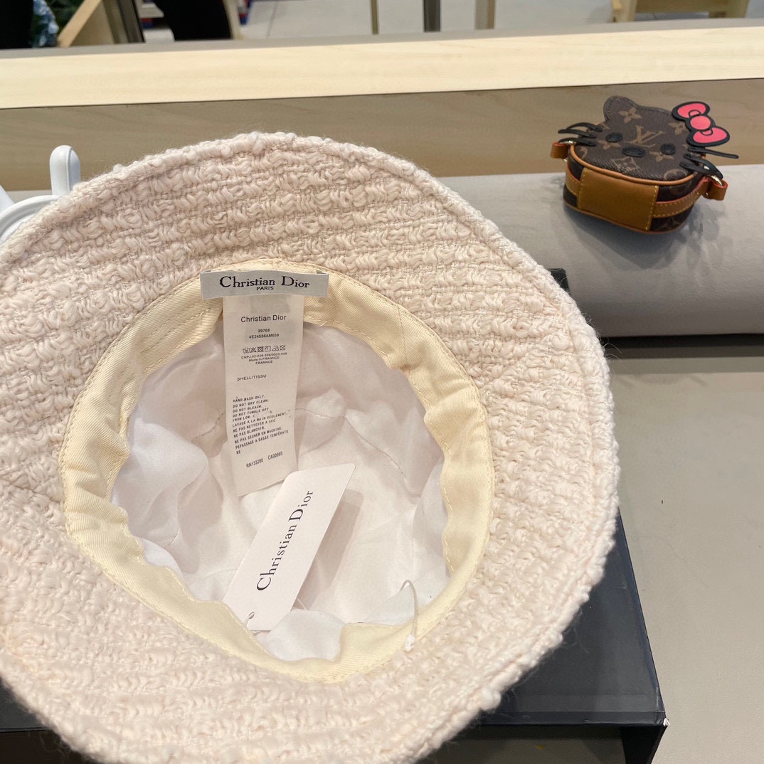 DIOR迪奥 格纹渔夫帽女夏季时尚显脸小渔夫帽帽子百搭出游遮阳帽防晒盆帽 DIOR迪奥 格纹渔夫帽女夏季