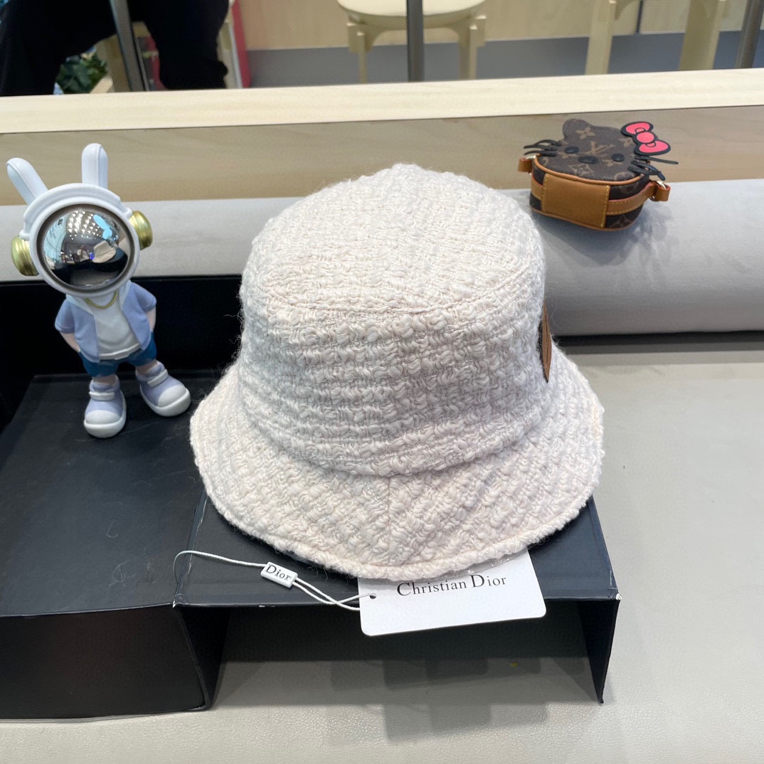 DIOR迪奥 格纹渔夫帽女夏季时尚显脸小渔夫帽帽子百搭出游遮阳帽防晒盆帽 DIOR迪奥 格纹渔夫帽女夏季