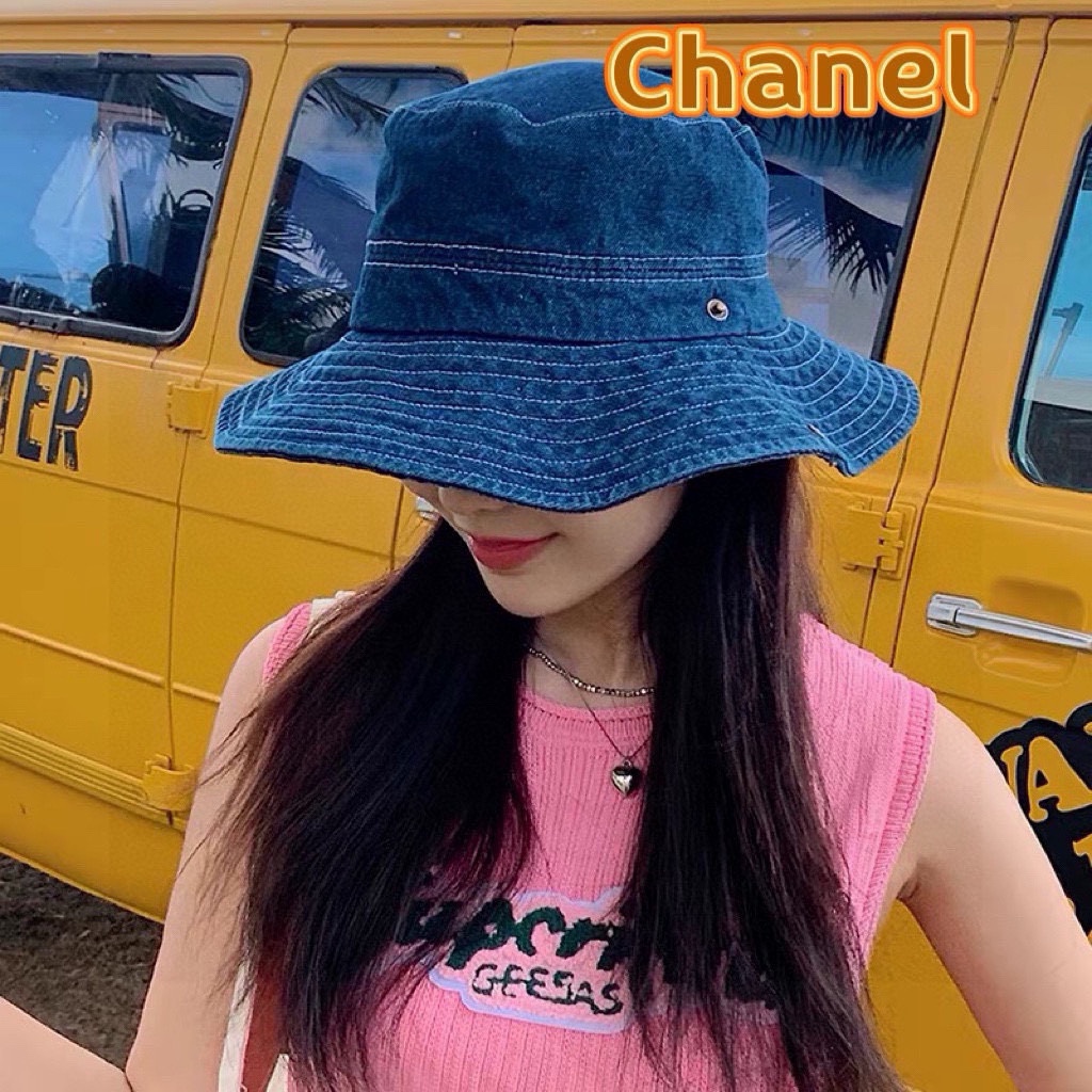  Chanel香奈儿 牛仔帽女春夏四季款渔夫帽子户外登山防晒露营徒步卷边辣妹盆帽