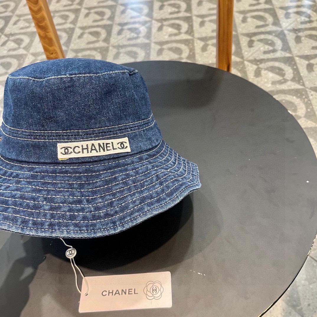  Chanel香奈儿 牛仔帽女春夏四季款渔夫帽子户外登山防晒露营徒步卷边辣妹盆帽