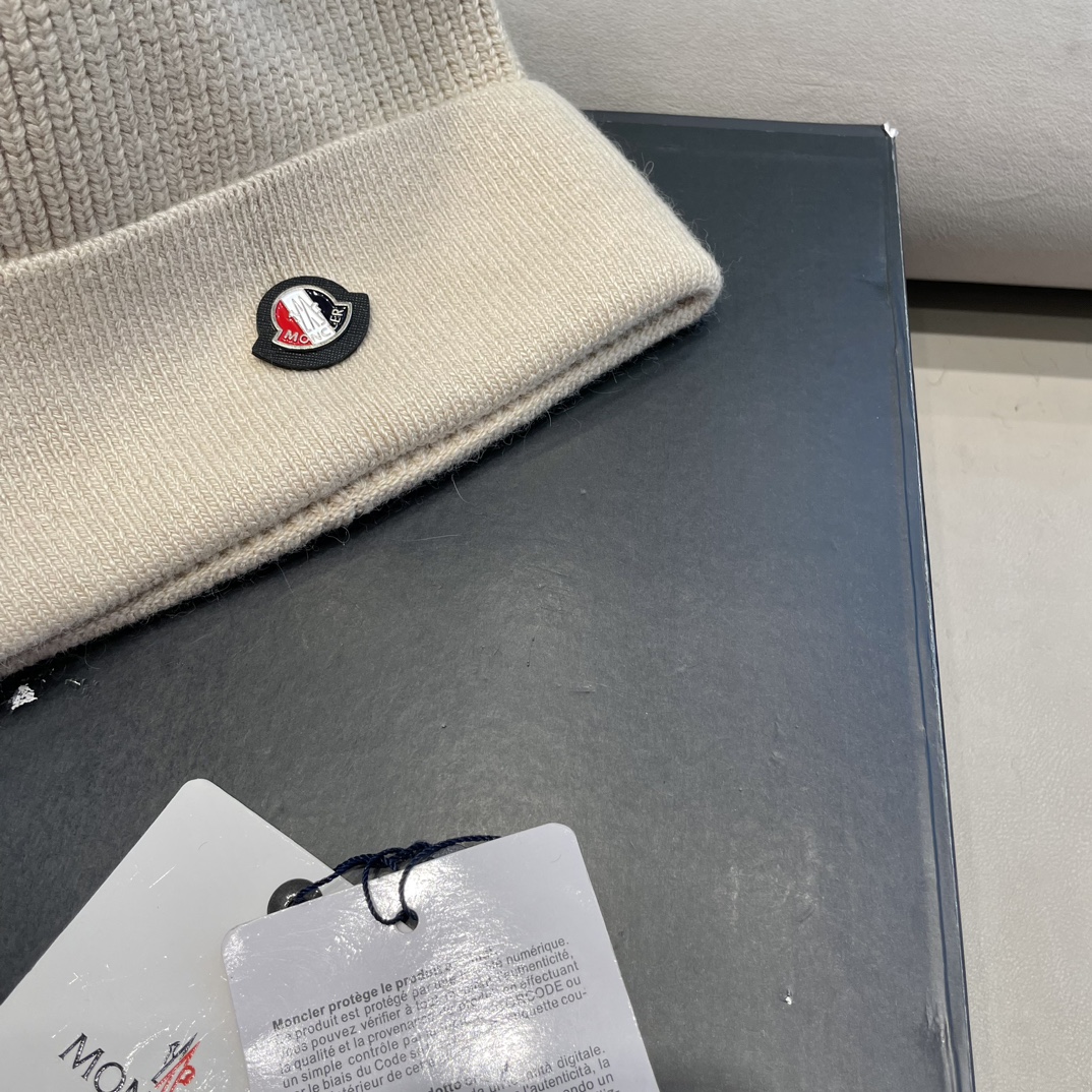  蒙口羊毛🦙加兔毛针织帽子女士秋冬季毛球加厚款保暖护耳百搭韩毛线帽堆堆帽潮