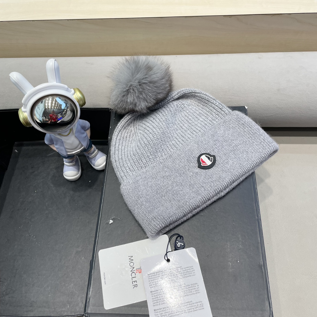  蒙口🦙加兔毛针织帽子女士秋冬季毛球加厚款保暖护耳百搭韩毛线帽堆堆帽潮