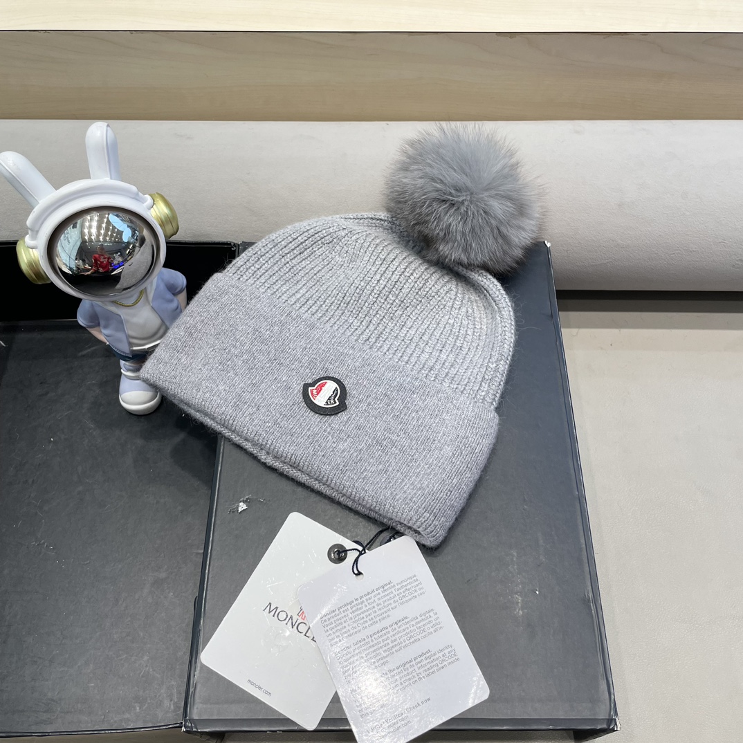  蒙口🦙加兔毛针织帽子女士秋冬季毛球加厚款保暖护耳百搭韩毛线帽堆堆帽潮