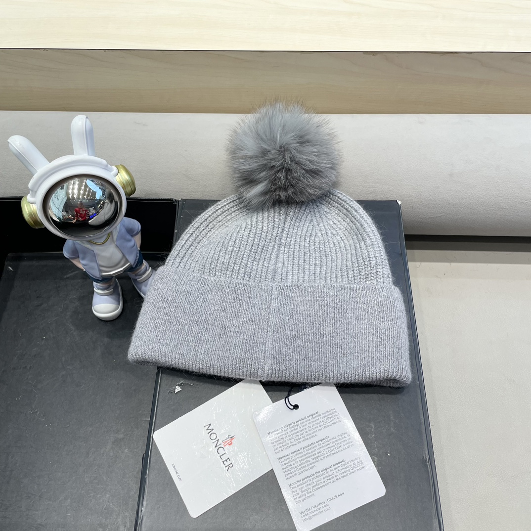  蒙口🦙加兔毛针织帽子女士秋冬季毛球加厚款保暖护耳百搭韩毛线帽堆堆帽潮