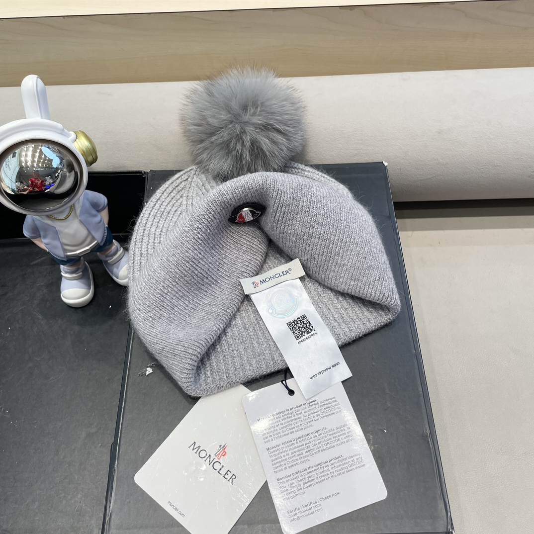  蒙口🦙加兔毛针织帽子女士秋冬季毛球加厚款保暖护耳百搭韩毛线帽堆堆帽潮