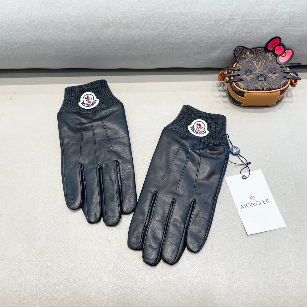 Moncler Lamb-Skin Gloves: Fashionable, Warm, Cozy, XL and XXL Sizes Available - 图片 1