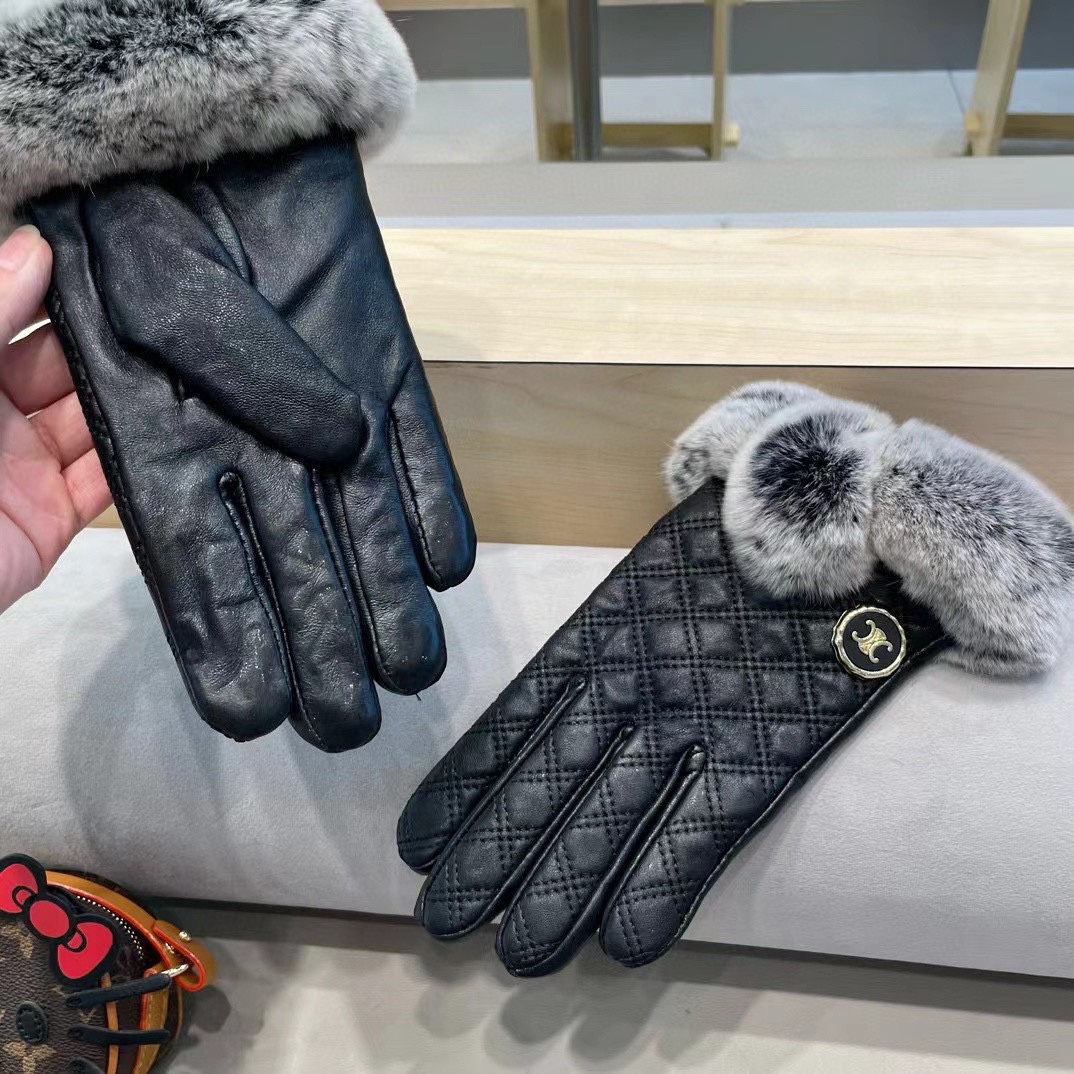 Céline Lazy Bunny’s New Lamb-Skin Fashion Gloves for Autumn and Winter Warmth - 图片 7
