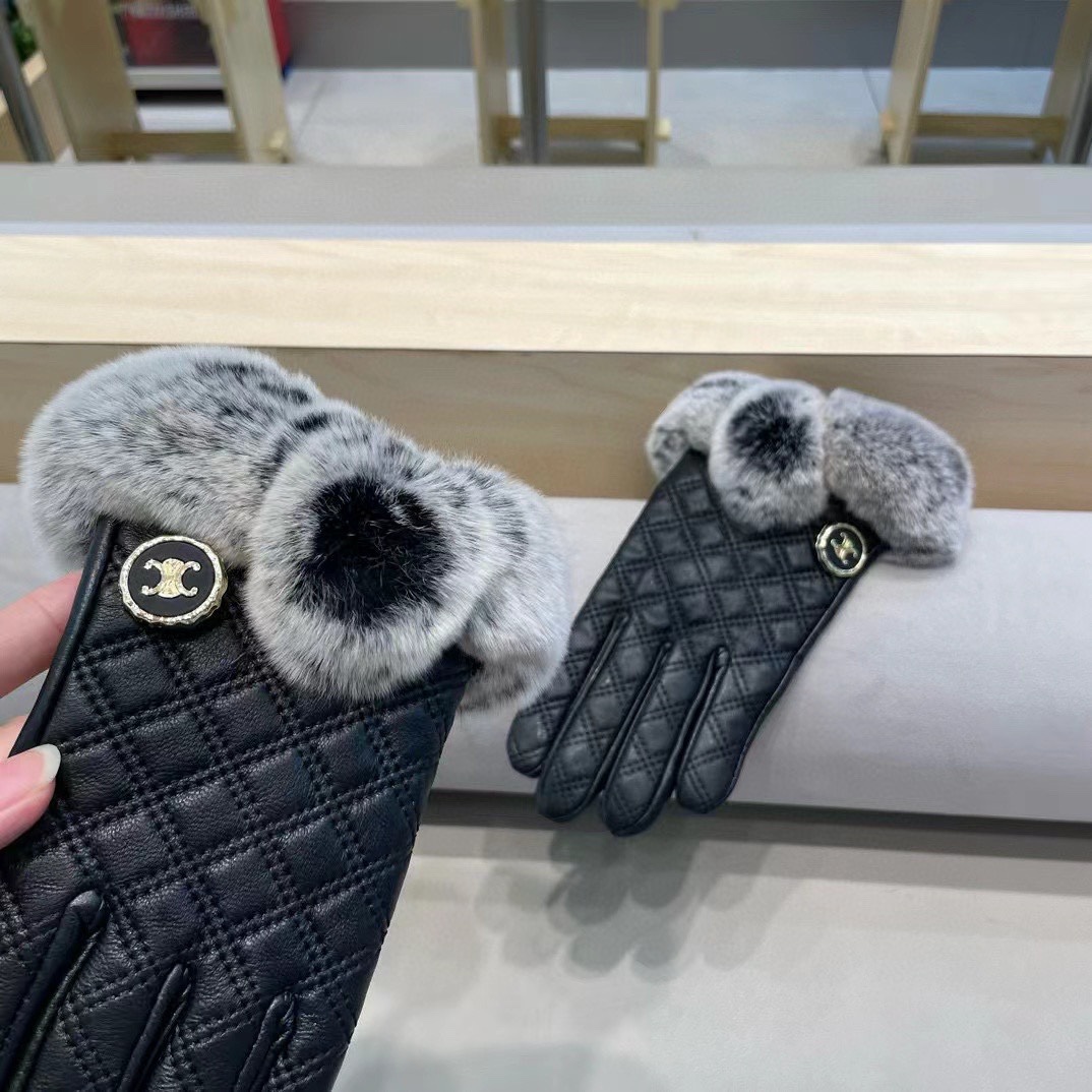 Céline Lazy Bunny’s New Lamb-Skin Fashion Gloves for Autumn and Winter Warmth - 图片 8