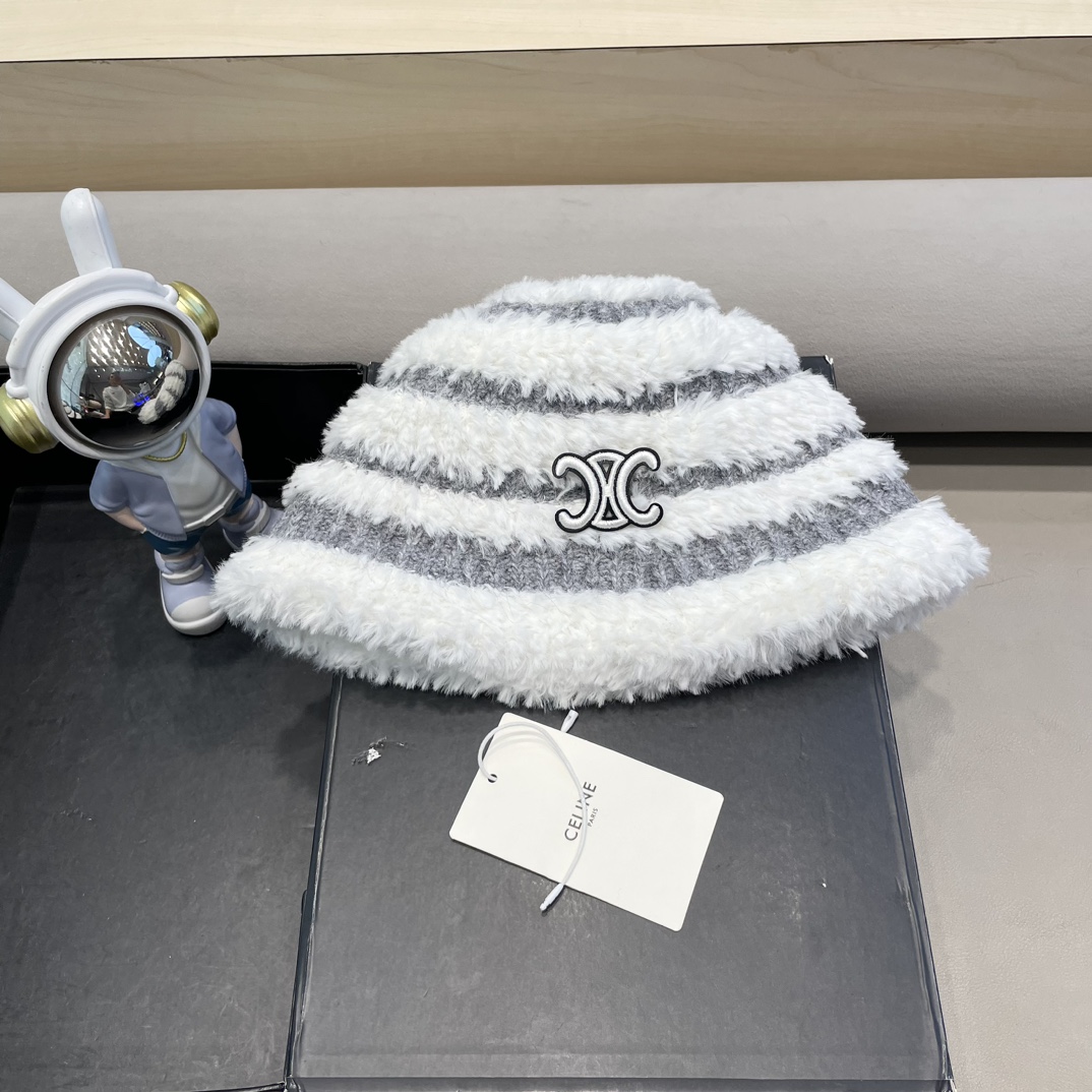 NO:220318,Celine Celine's new plush big head bucket hat for women autumn and winter Korean version cute and versatile face showing small warm striped fisherman hat hat fisherman hat baseball hat knit hat, hat, celine, espadrilles, hats19860909塞琳Celine新款毛绒大头围水桶帽女秋冬韩版可爱百搭显脸小保暖条纹渔夫帽子帽子渔夫帽棒球帽针织帽,帽子,celine,espadrilles,hats,hat
