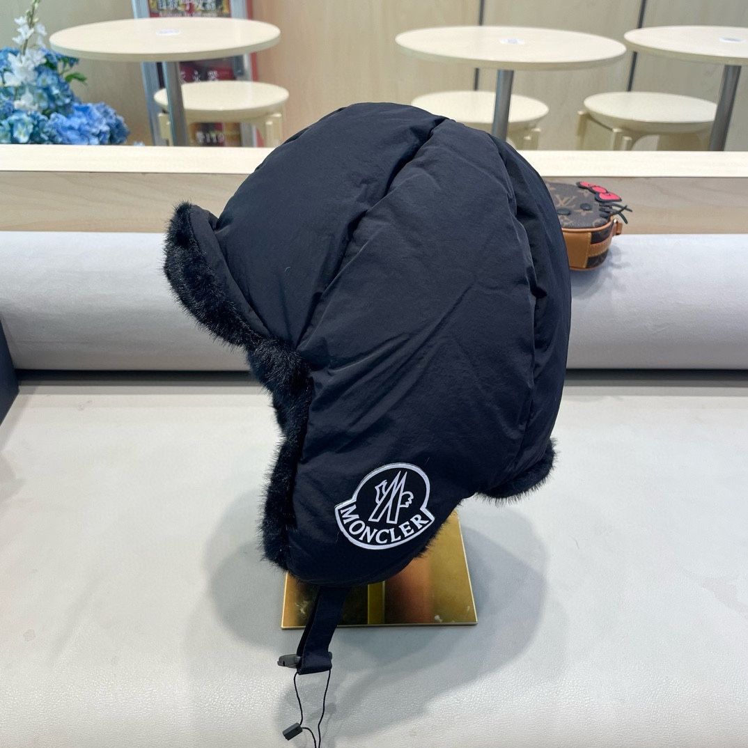 moncler东北雷锋帽秋冬季户外骑电动车防寒保暖护耳帽大头围羽绒棉帽子潮