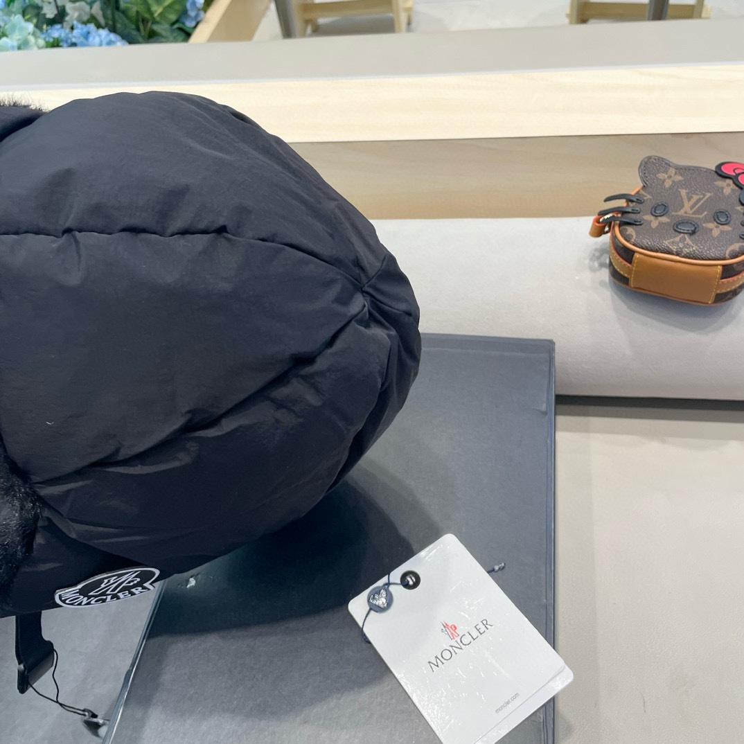 moncler东北雷锋帽秋冬季户外骑电动车防寒保暖护耳帽大头围羽绒棉帽子潮